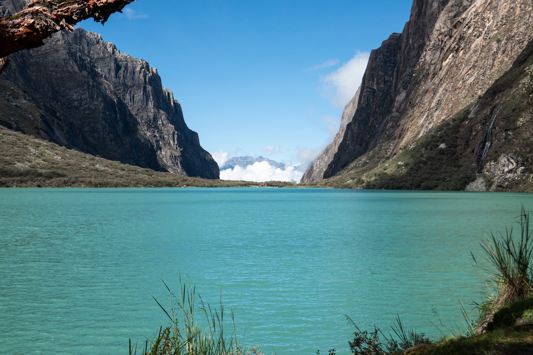 Blue waters of the Llanganuco lakes