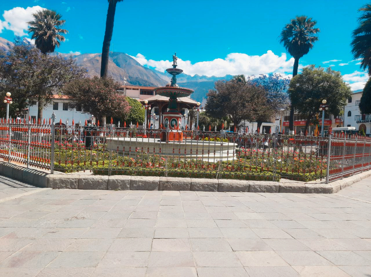 View of the main square in Caraz