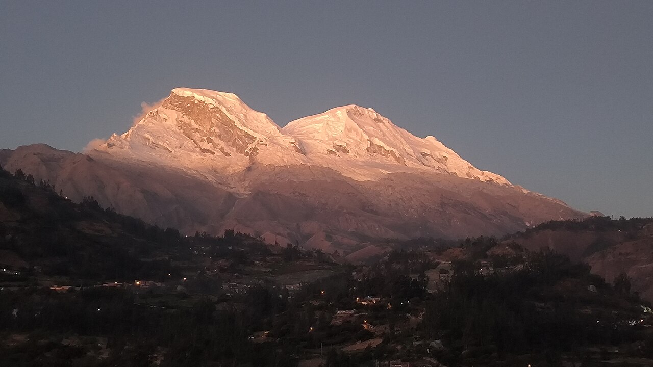 Huascarán at sunset from Yungay